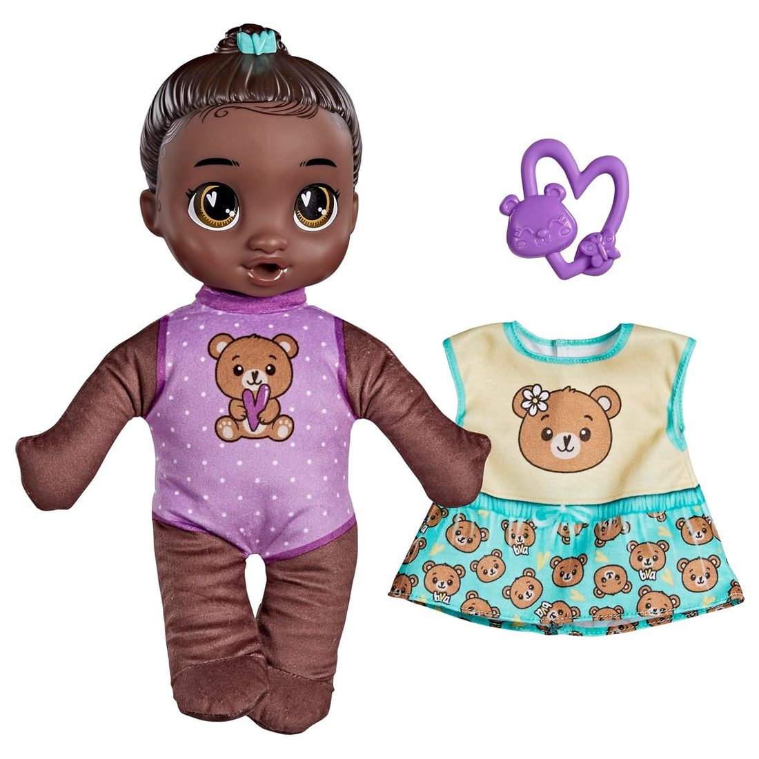 Beary Soft Snuggles, Black Hair Baby Alive doll set