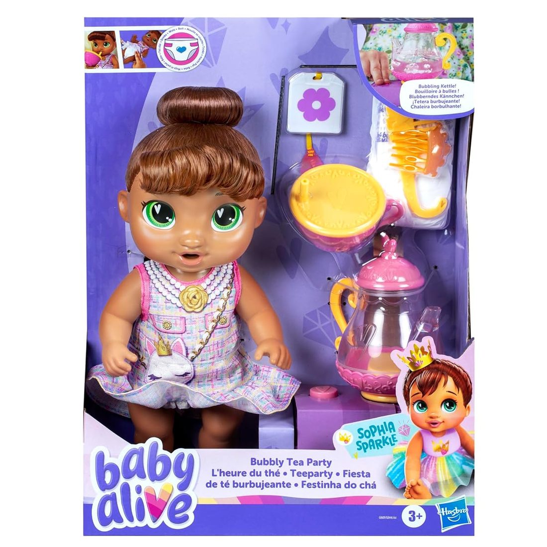 Bubbly Tea Party Sophia Sparkle Doll, view 2