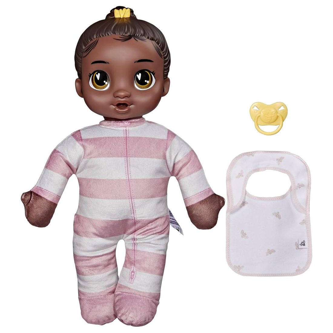 Burt's Bees Cozy Stripes, Black Hair Baby Alive doll set