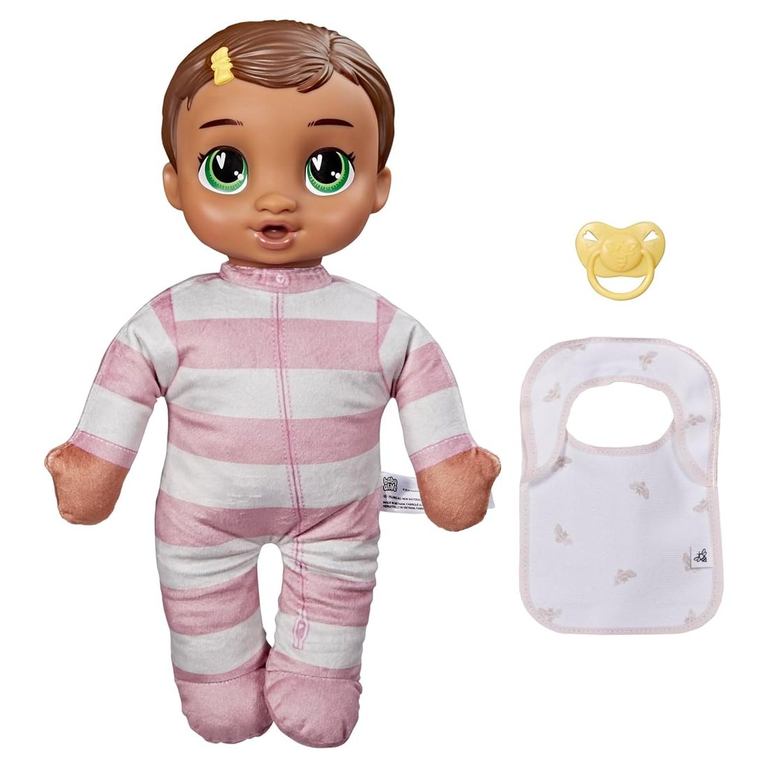 Burt's Bees Cozy Stripes, Brown Hair Baby Alive doll set