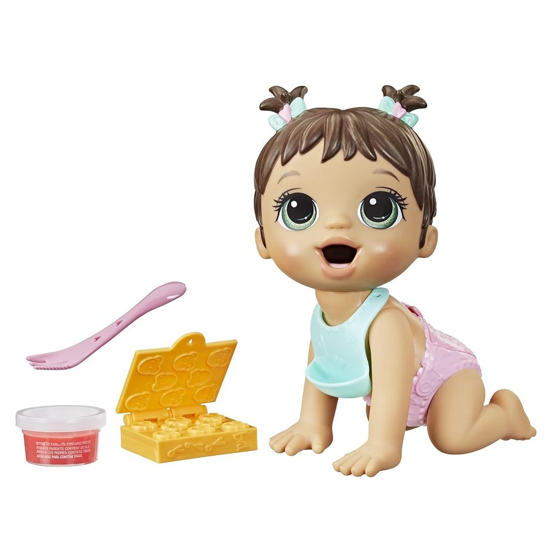 Lil Snacks Doll, Brown Hair Baby Alive doll set