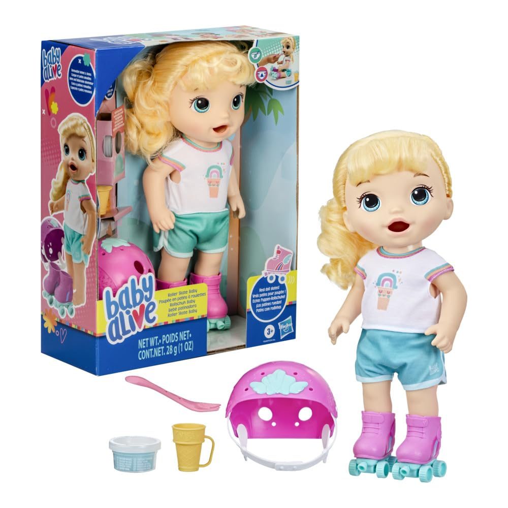 Roller Skate Baby, Blonde Hair Baby Alive doll set