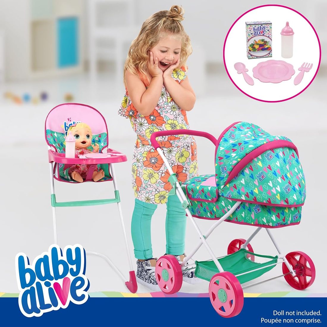 Travel N' Feed 7pc Doll, view 2